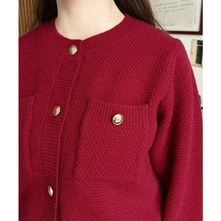 Wポケット金ボタンニットカーディガン | moment+ | 詳細画像28 