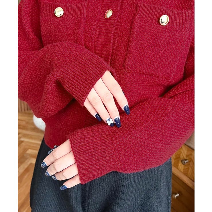 Wポケット金ボタンニットカーディガン | moment+ | 詳細画像29 