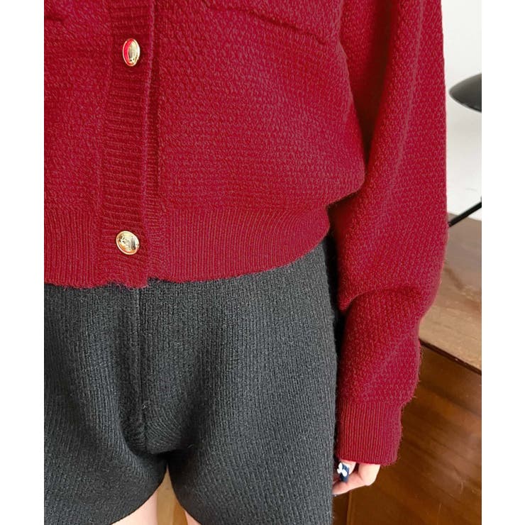 Wポケット金ボタンニットカーディガン | moment+ | 詳細画像30 
