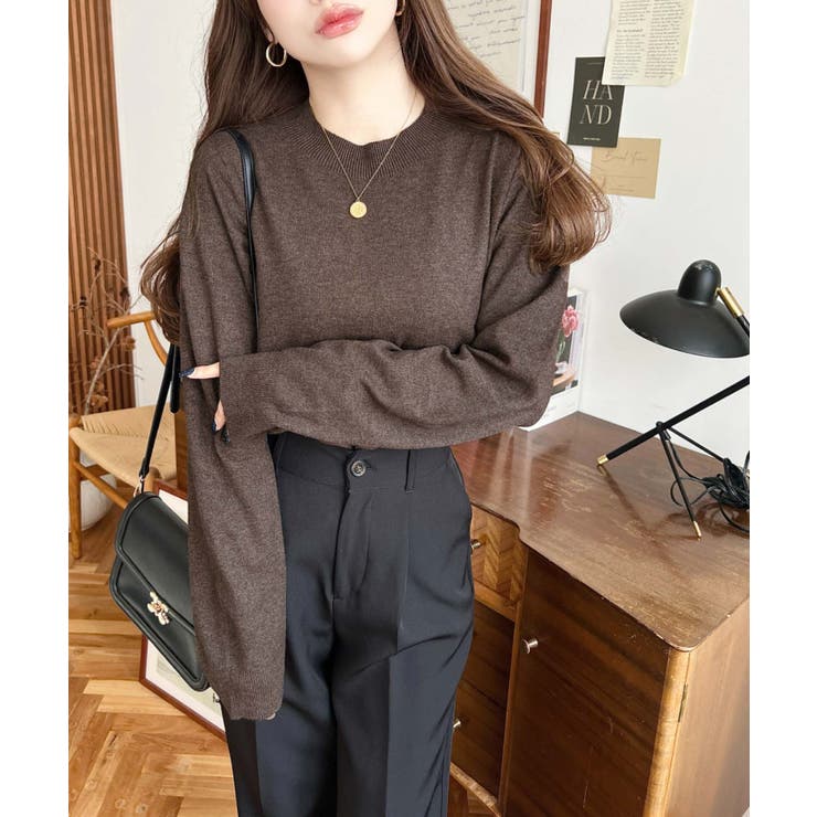 選べるネックデザイン。ホールガーメントニットプルオーバー | moment+ | 詳細画像50 