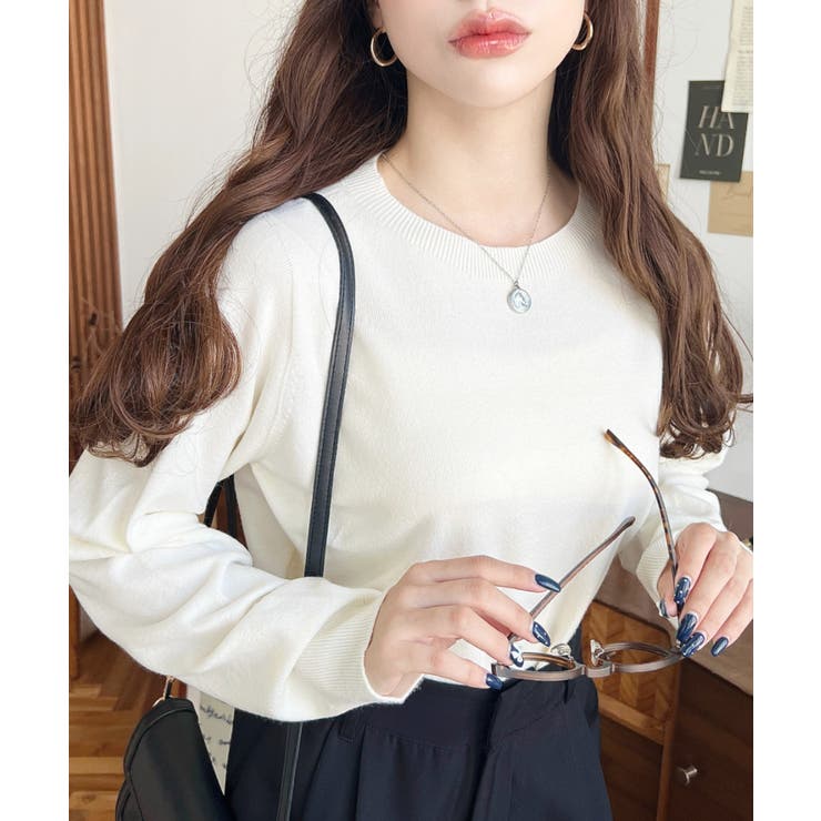 選べるネックデザイン。ホールガーメントニットプルオーバー | moment+ | 詳細画像7 