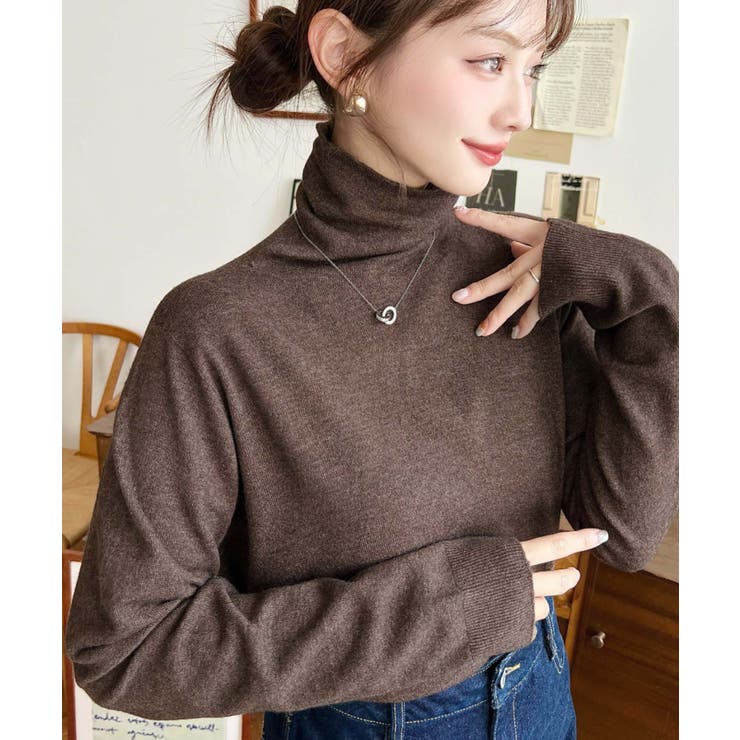 ブラウン系2 | 選べるネックデザイン。ホールガーメントニットプルオーバー | moment+