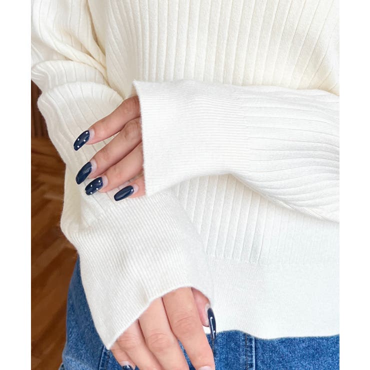 刺繍入り衿付きポロニット | moment+ | 詳細画像11 