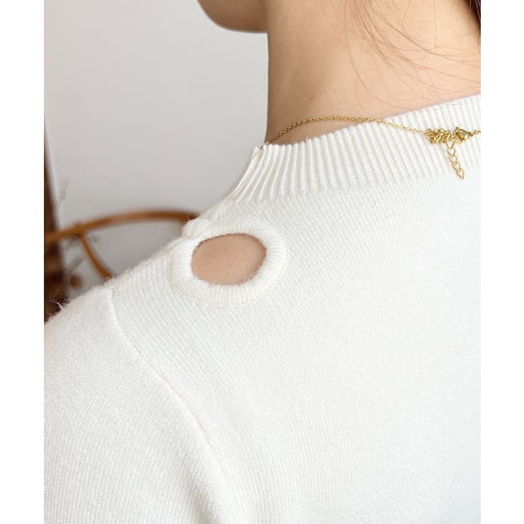 アシメカットアウトリブニットプルオーバー | moment+ | 詳細画像12 