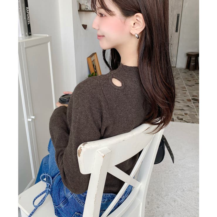 アシメカットアウトリブニットプルオーバー | moment+ | 詳細画像26 