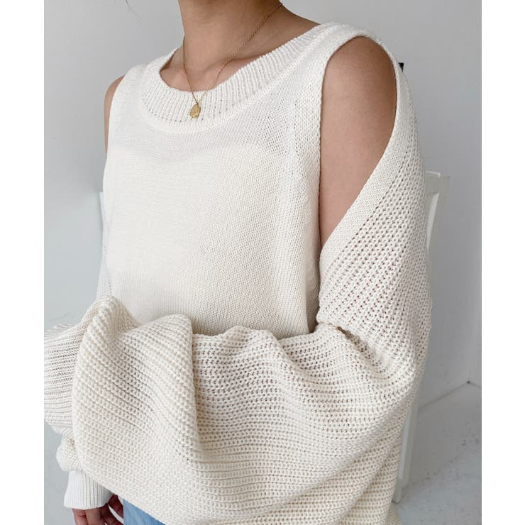 ショルダースリットニットプルオーバー | moment+ | 詳細画像11 