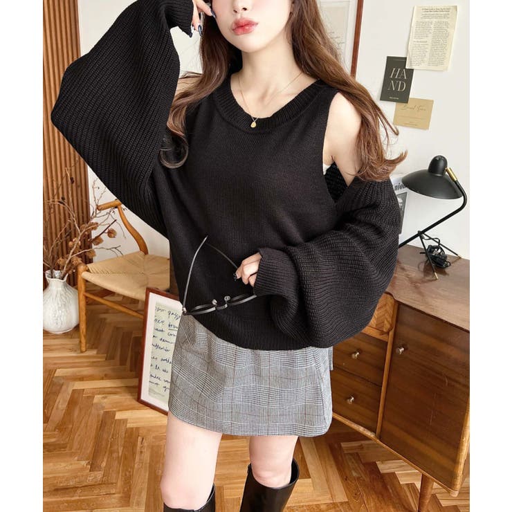 ショルダースリットニットプルオーバー | moment+ | 詳細画像16 