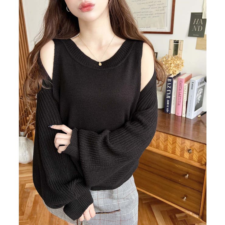 ショルダースリットニットプルオーバー | moment+ | 詳細画像18 