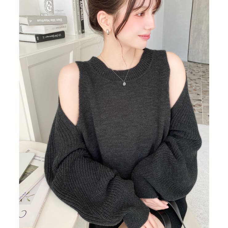 ショルダースリットニットプルオーバー | moment+ | 詳細画像20 