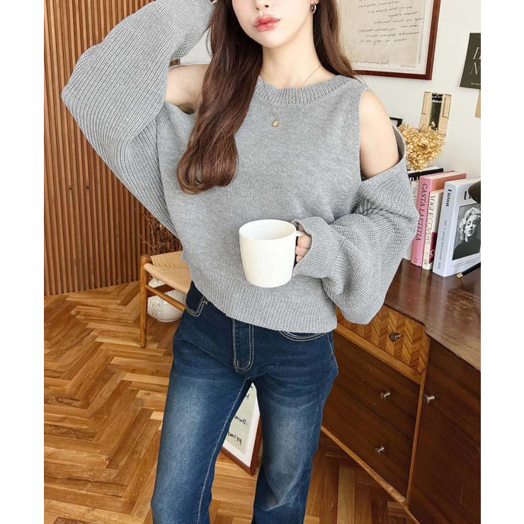 ショルダースリットニットプルオーバー | moment+ | 詳細画像25 