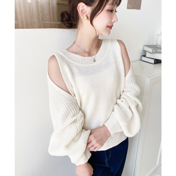 ショルダースリットニットプルオーバー | moment+ | 詳細画像4 