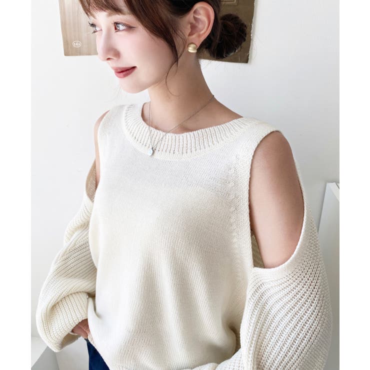 ショルダースリットニットプルオーバー | moment+ | 詳細画像6 