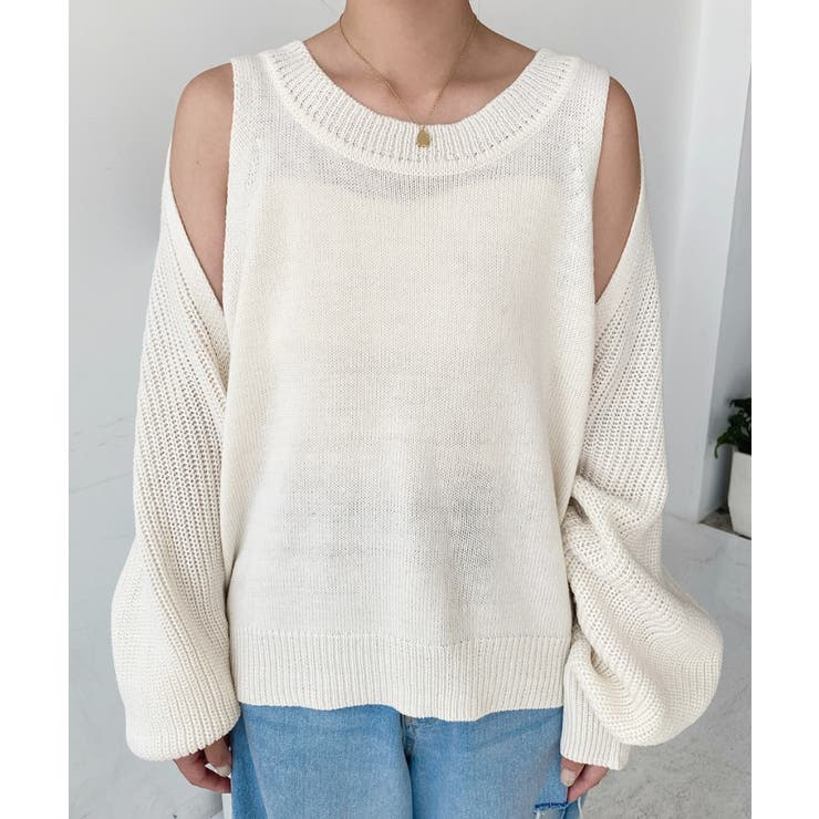 ショルダースリットニットプルオーバー | moment+ | 詳細画像9 