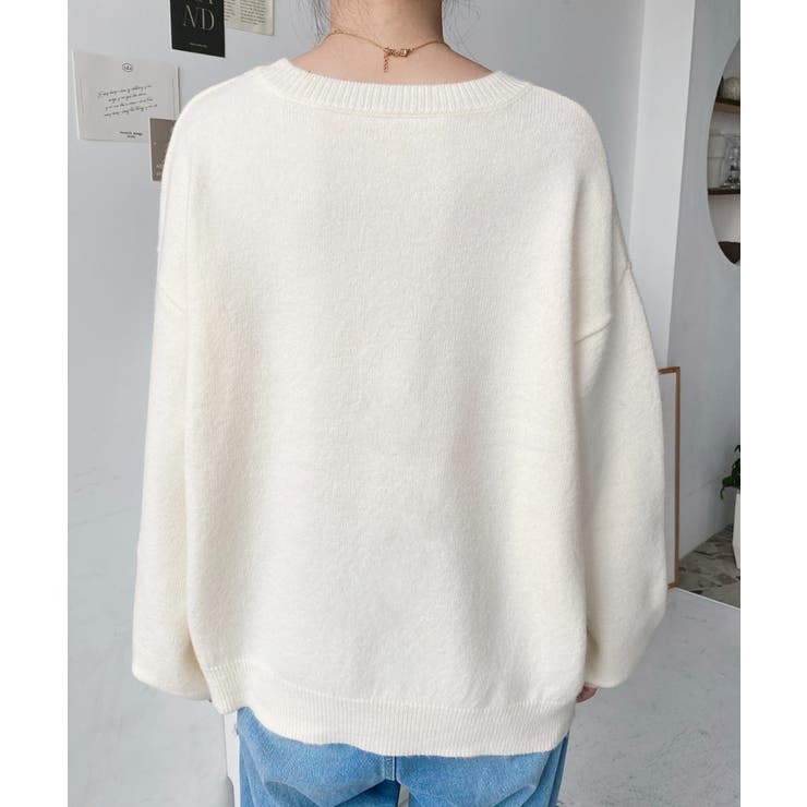 フラワージャガードニットプルオーバー | moment+ | 詳細画像13 