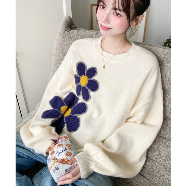 Machatt フラワージャガードカーディガン&スリーブレスニット MACHATT フラワージャガードカーディガン（スリーブレスニット