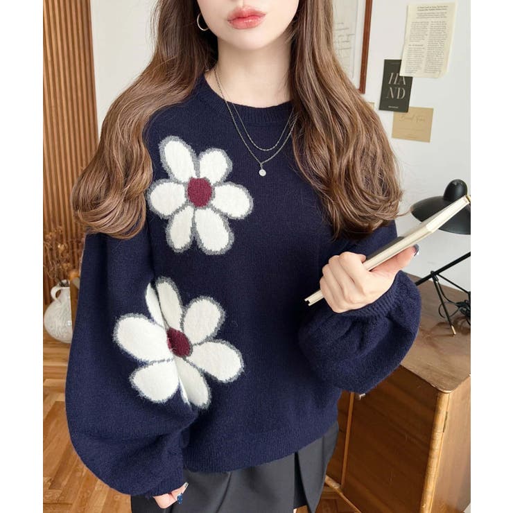 Machatt フラワージャガードカーディガン&スリーブレスニット machatt フラワージャガードカーディガン