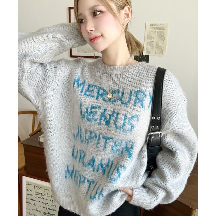 モヘアタッチジャガードロゴニットプルオーバー | moment+ | 詳細画像38 