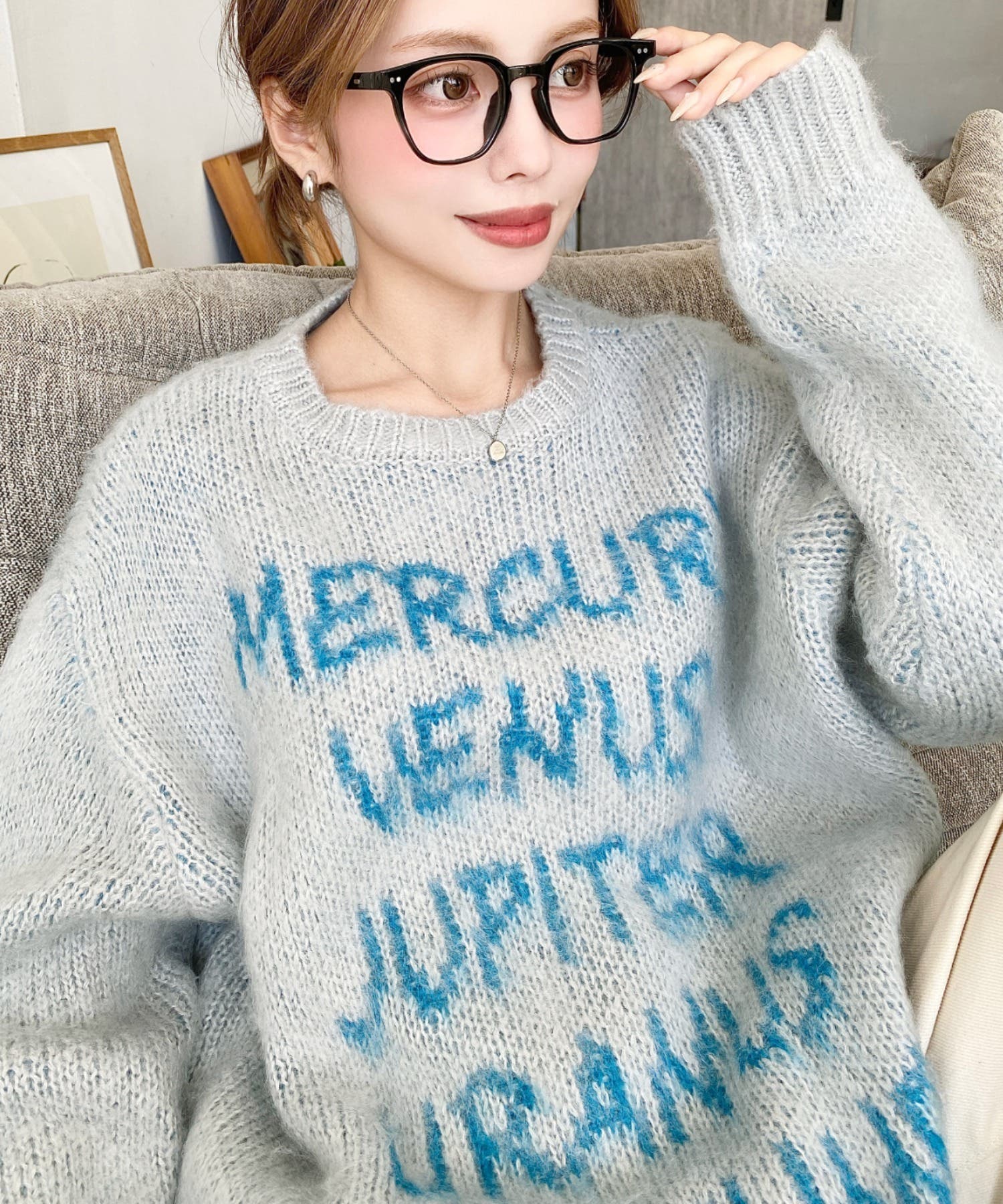 モヘアタッチジャガードロゴニットプルオーバー | moment+ | 詳細画像41 