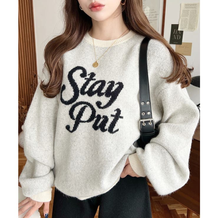 ジャガードビッグロゴニットプルオーバー | moment+ | 詳細画像2 