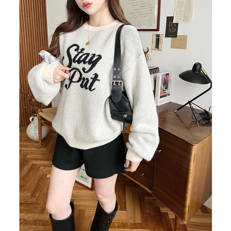 ジャガードビッグロゴニットプルオーバー | moment+ | 詳細画像3 