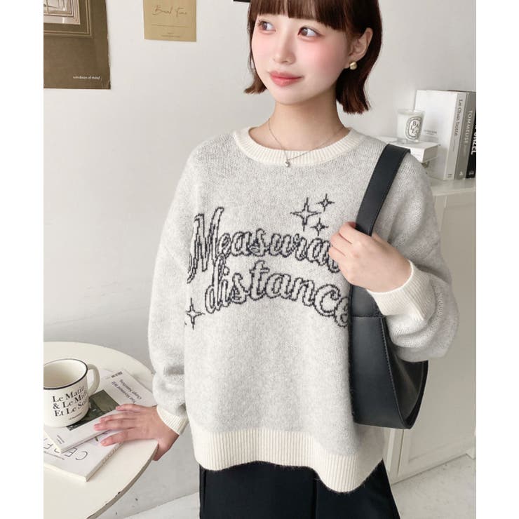 ラインロゴジャガードニットプルオーバー | moment+ | 詳細画像15 