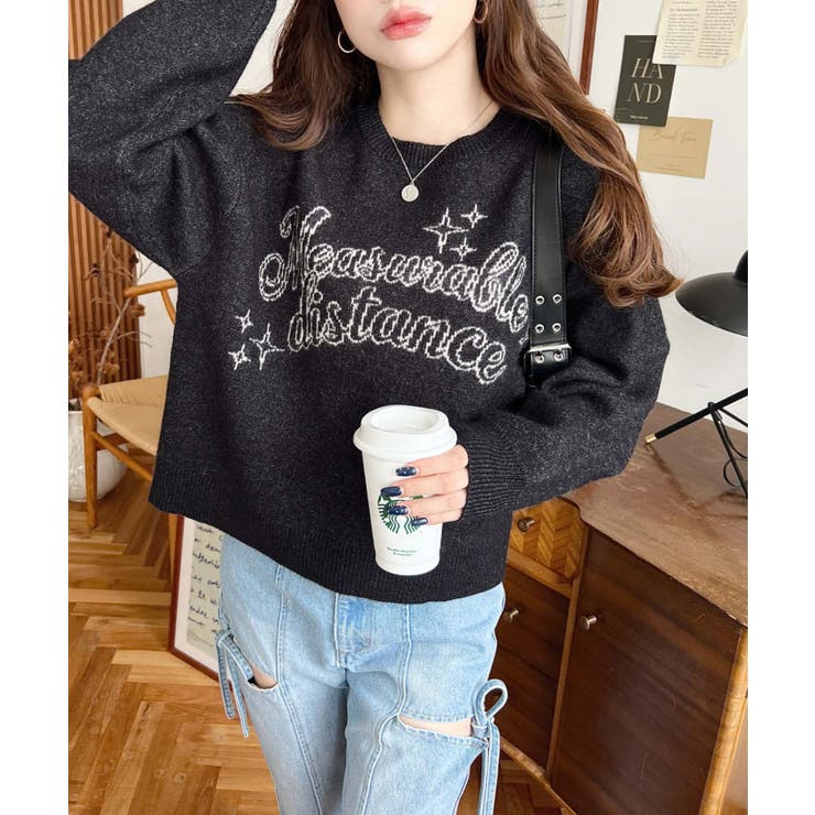 ラインロゴジャガードニットプルオーバー | moment+ | 詳細画像18 