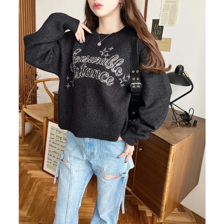 ラインロゴジャガードニットプルオーバー | moment+ | 詳細画像19 