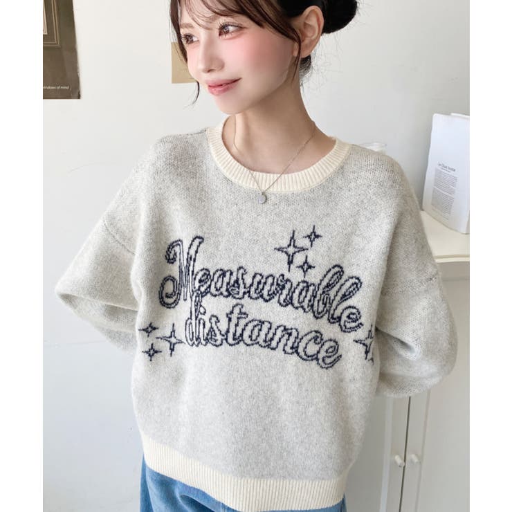 ラインロゴジャガードニットプルオーバー | moment+ | 詳細画像2 