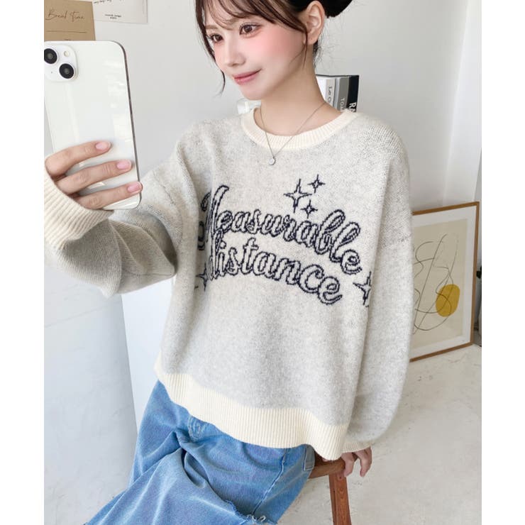 ラインロゴジャガードニットプルオーバー | moment+ | 詳細画像3 