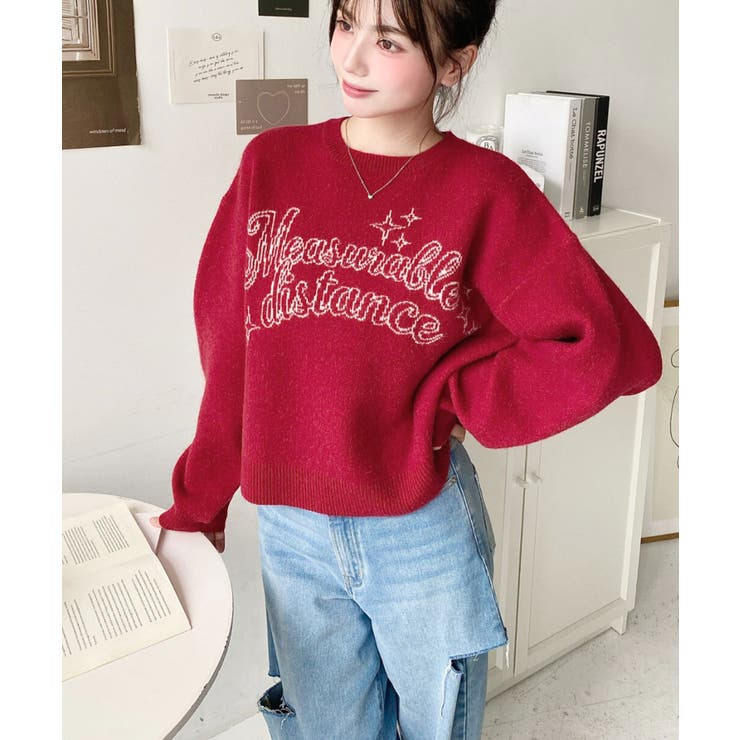 ラインロゴジャガードニットプルオーバー | moment+ | 詳細画像30 