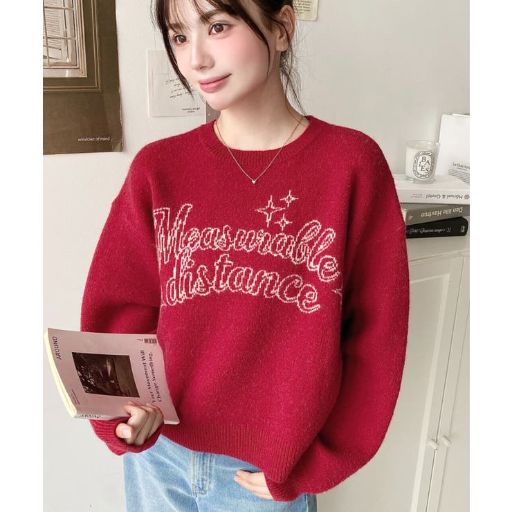 ラインロゴジャガードニットプルオーバー | moment+ | 詳細画像32 