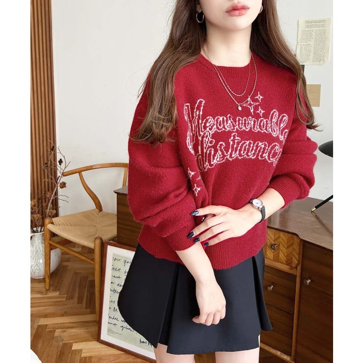 ラインロゴジャガードニットプルオーバー | moment+ | 詳細画像37 