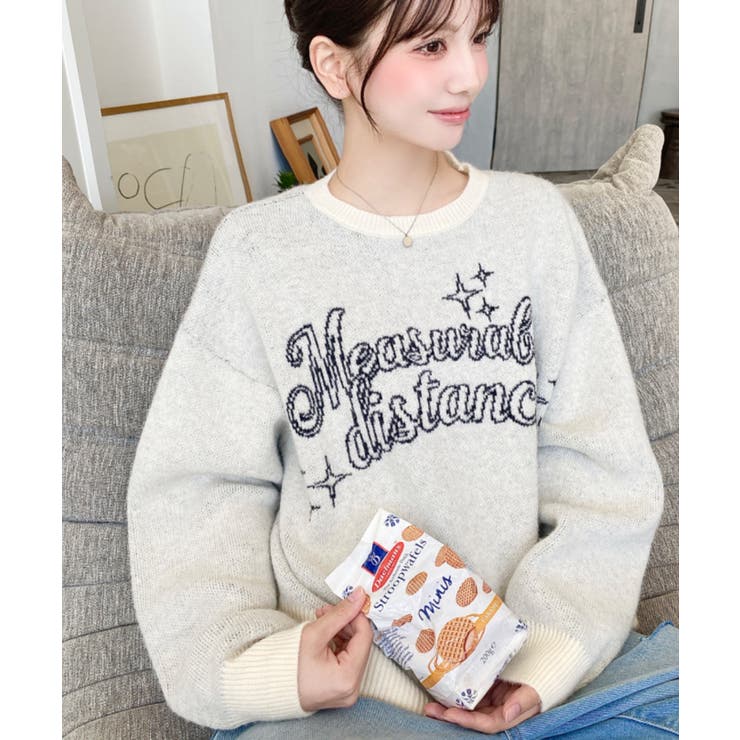 ラインロゴジャガードニットプルオーバー | moment+ | 詳細画像4 