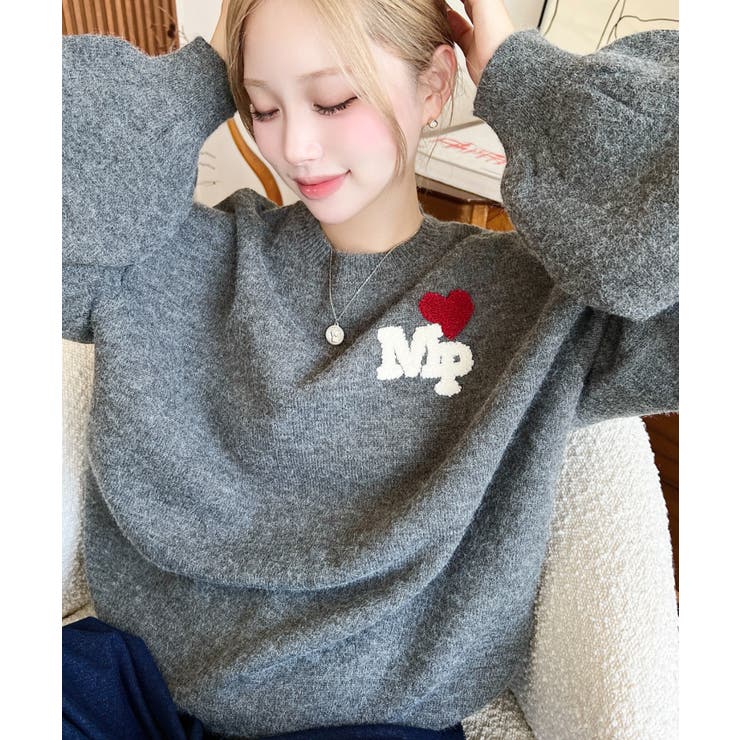 ハートワンポイントロゴニットプルオーバー | moment+ | 詳細画像14