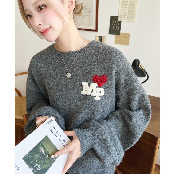 ハートワンポイントロゴニットプルオーバー | moment+ | 詳細画像15