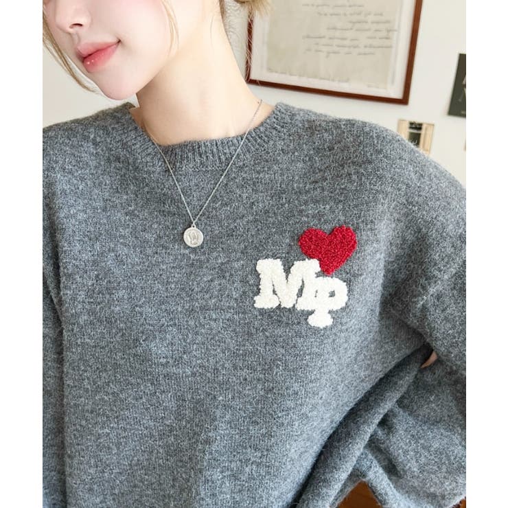 ハートワンポイントロゴニットプルオーバー | moment+ | 詳細画像16