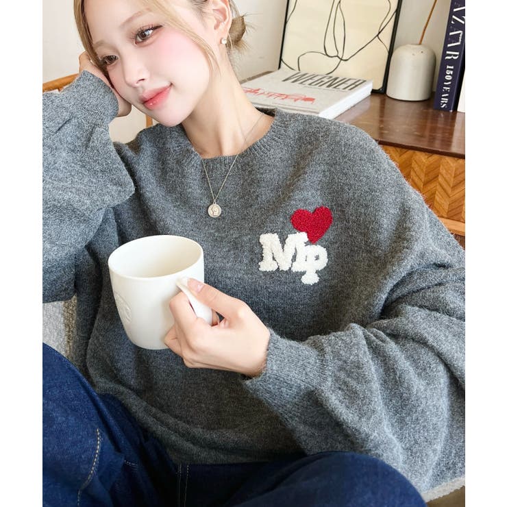 ハートワンポイントロゴニットプルオーバー | moment+ | 詳細画像17