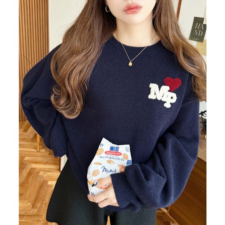 ハートワンポイントロゴニットプルオーバー | moment+ | 詳細画像18