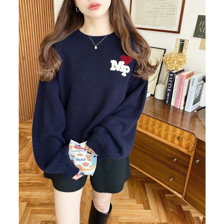 ハートワンポイントロゴニットプルオーバー | moment+ | 詳細画像19