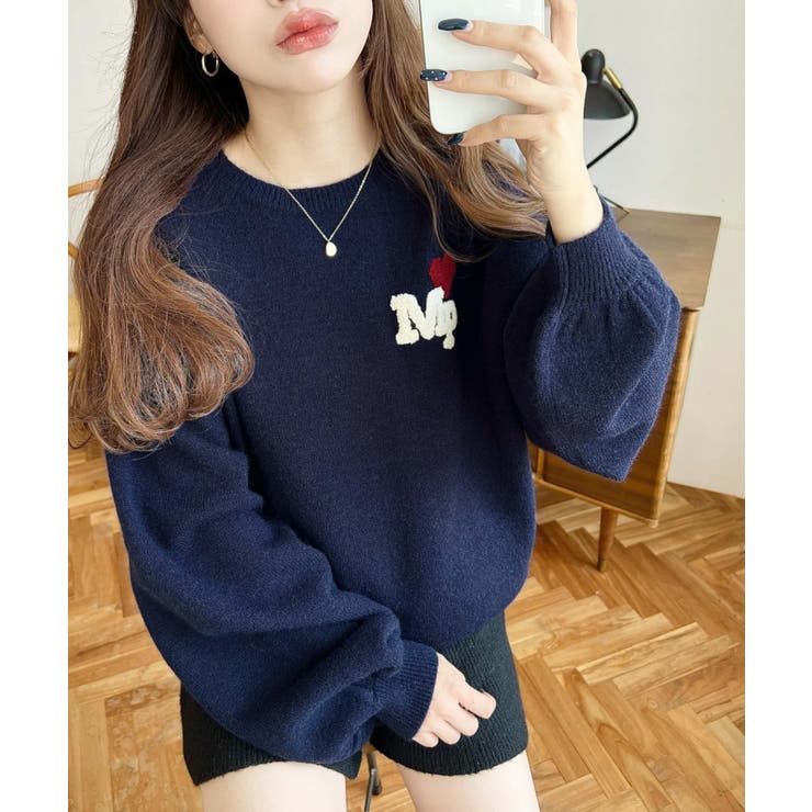 ハートワンポイントロゴニットプルオーバー | moment+ | 詳細画像20