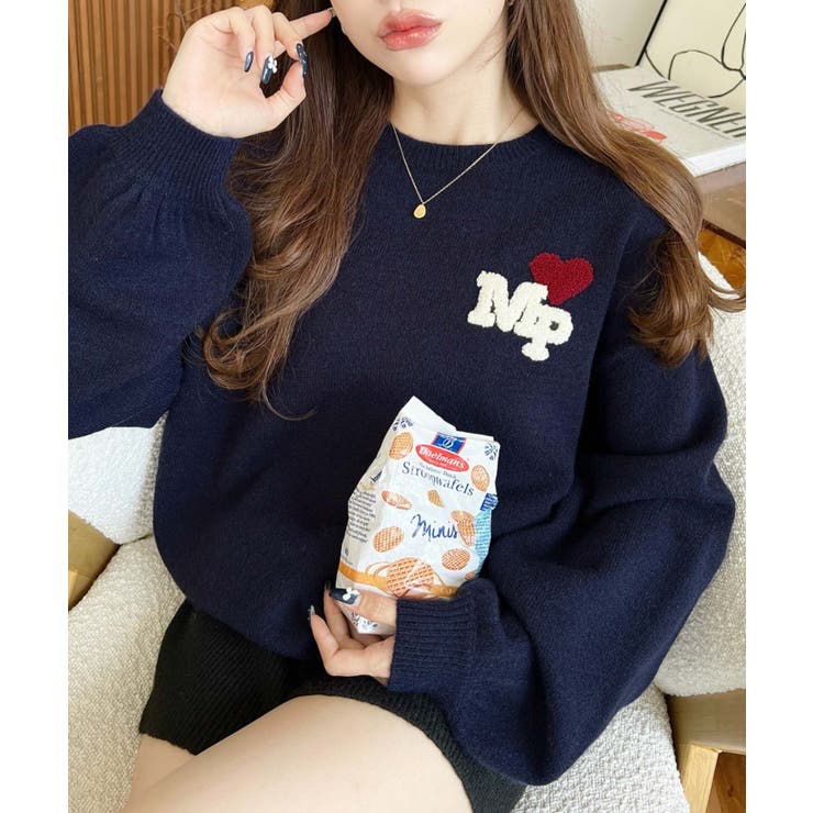 ハートワンポイントロゴニットプルオーバー | moment+ | 詳細画像21