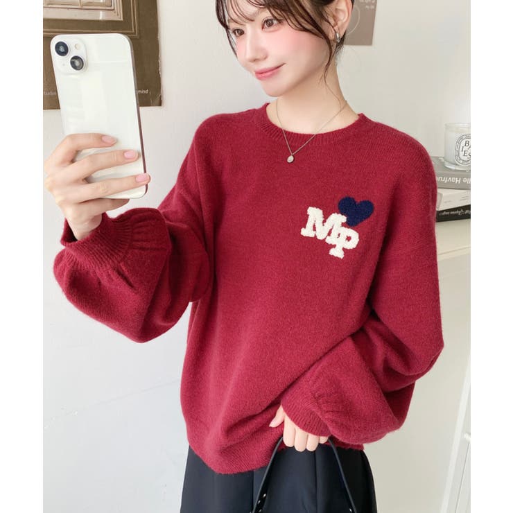 ハートワンポイントロゴニットプルオーバー | moment+ | 詳細画像23