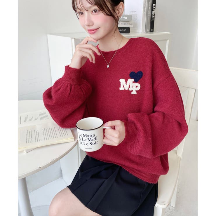 ハートワンポイントロゴニットプルオーバー | moment+ | 詳細画像26