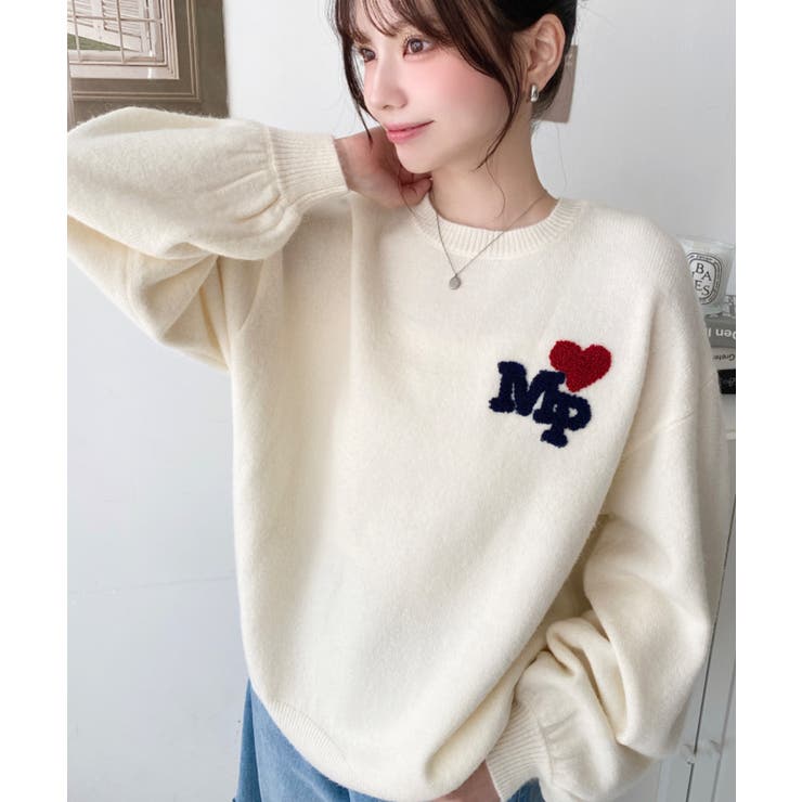 ハートワンポイントロゴニットプルオーバー | moment+ | 詳細画像5