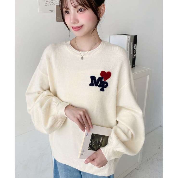 ハートワンポイントロゴニットプルオーバー | moment+ | 詳細画像6