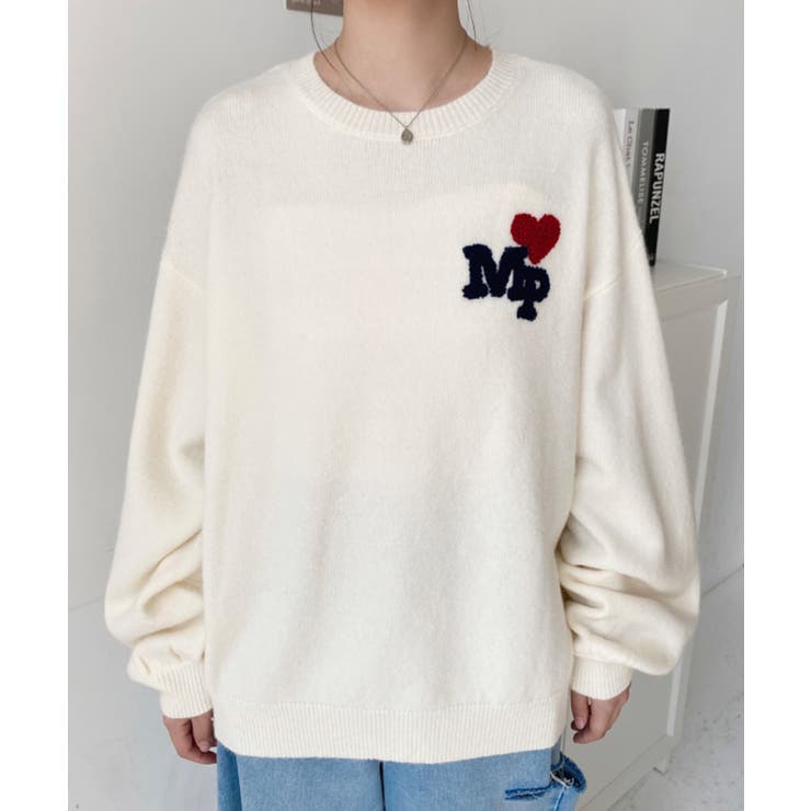 ハートワンポイントロゴニットプルオーバー | moment+ | 詳細画像7