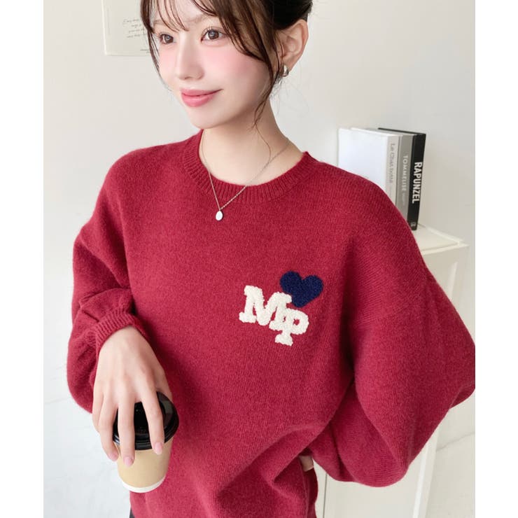‪❤︎︎A‪❤︎︎ページ ハートワンポイントロゴニットプルオーバー[品番：ERMW0003960