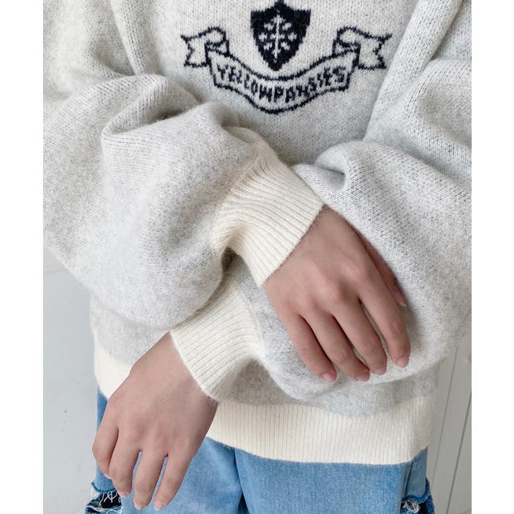 エンブレムロゴジャガードニットプルオーバー | moment+ | 詳細画像9 