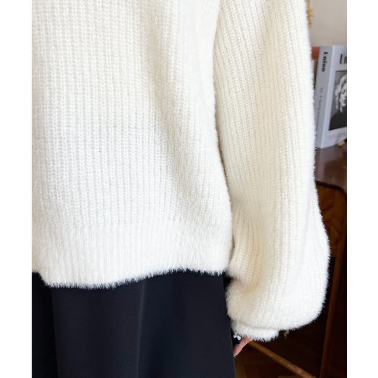 ホルターカットアウトシャギーニットプルオーバー | moment+ | 詳細画像9 