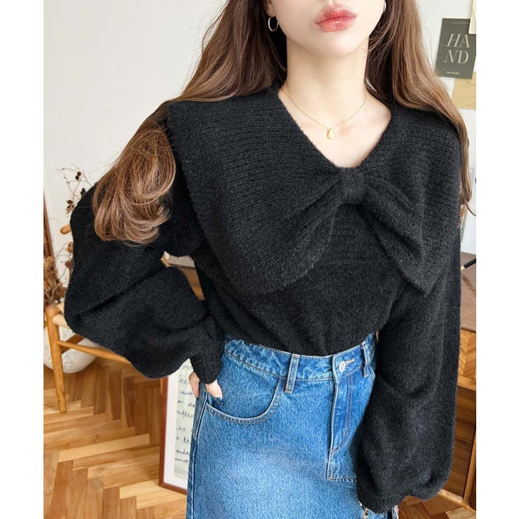 ケープリボンシャギーニットプルオーバー | moment+ | 詳細画像12 